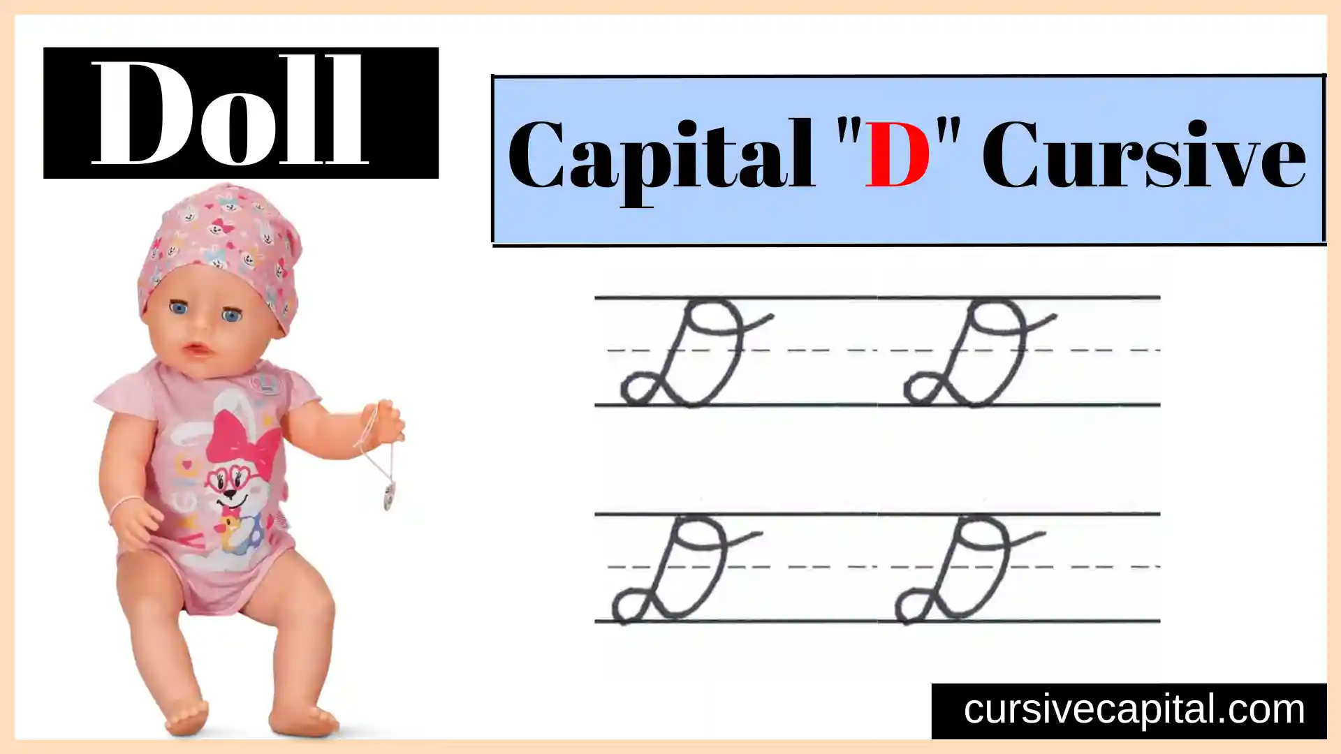 Write Capital D in Cursive : Uppercase D in Cursive - Cursive Capital