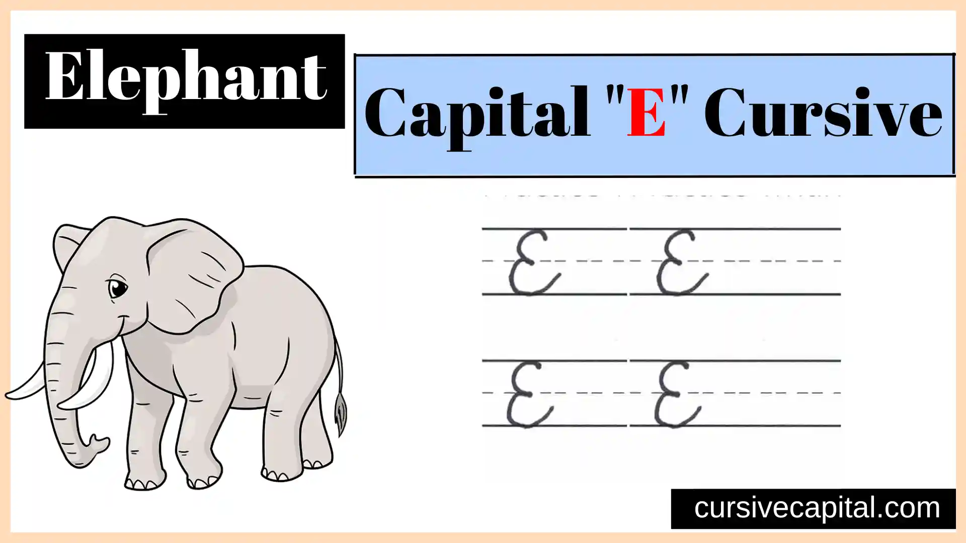 Capital E cursive