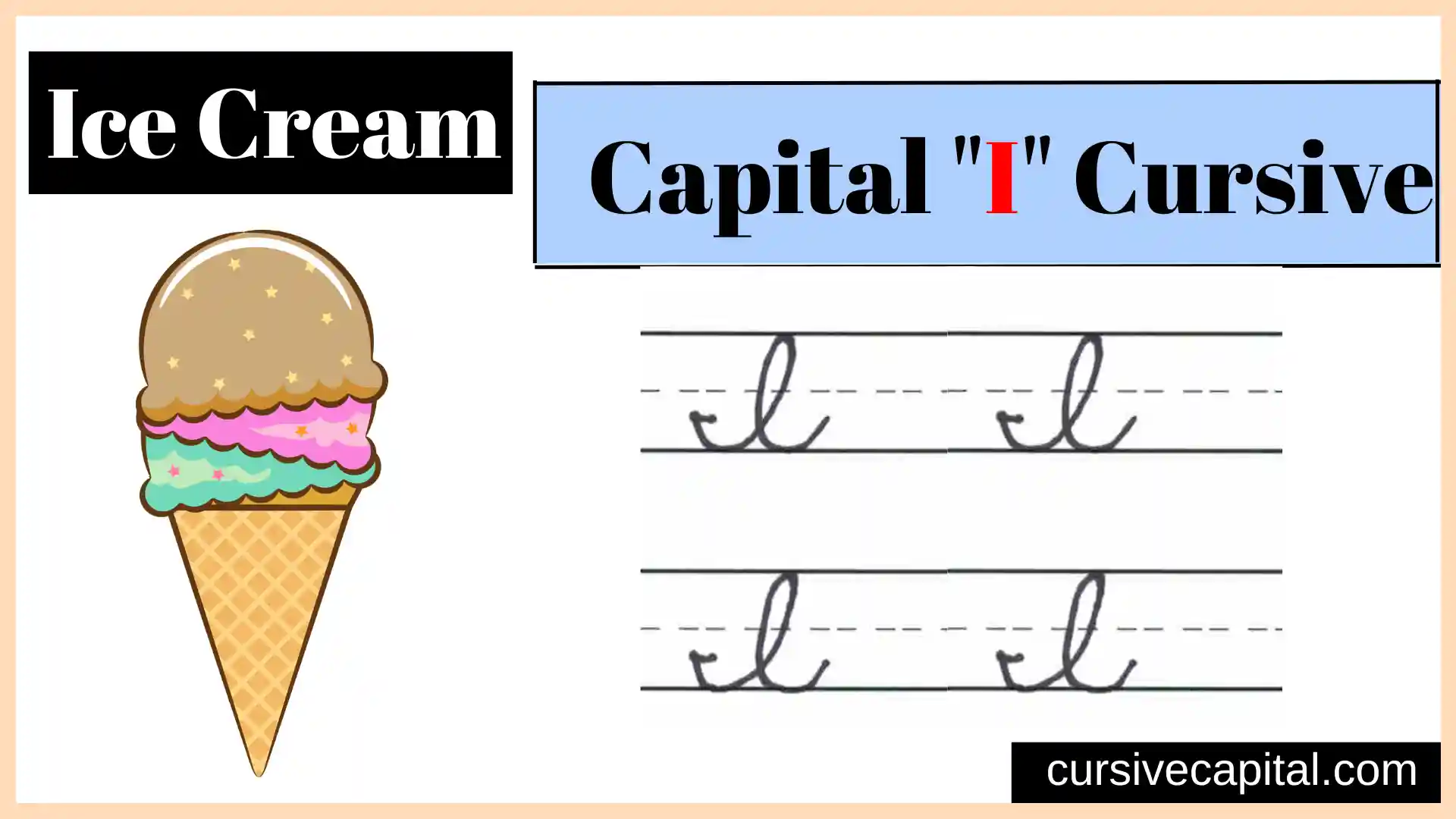 Capital I cursive