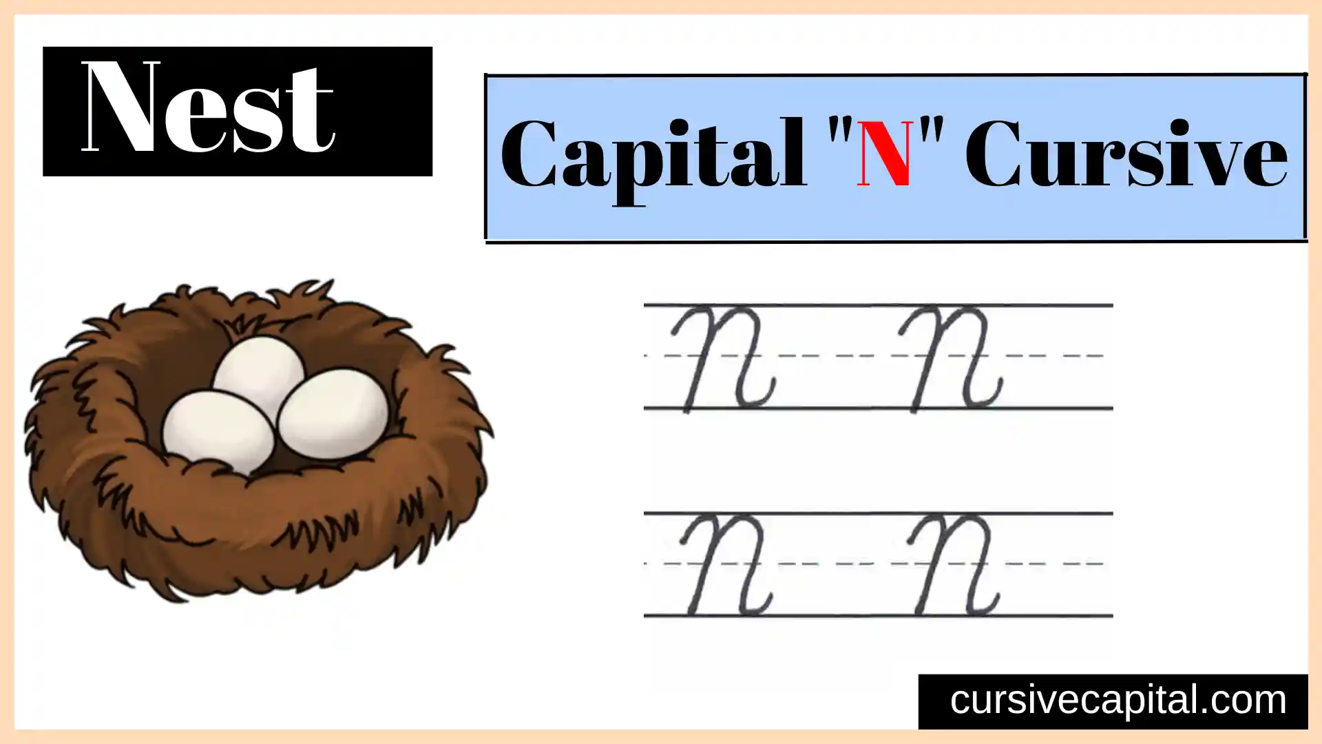 Capital N cursive