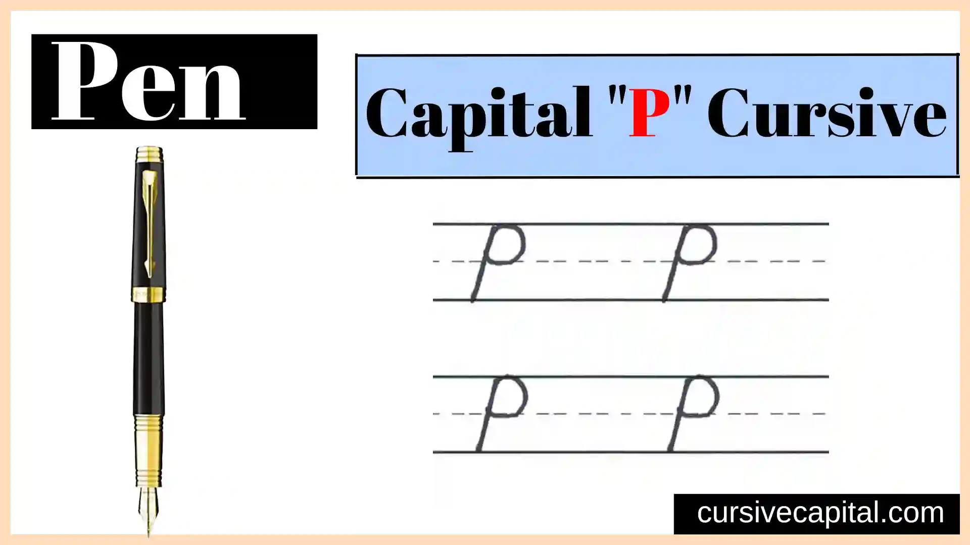 Capital P cursive