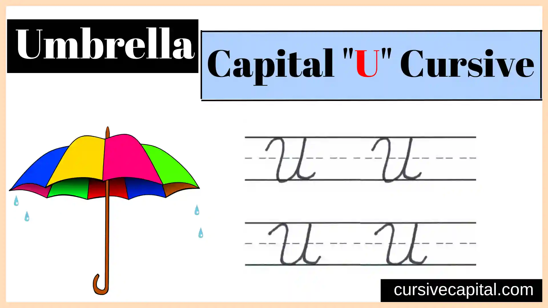 Capital U cursive