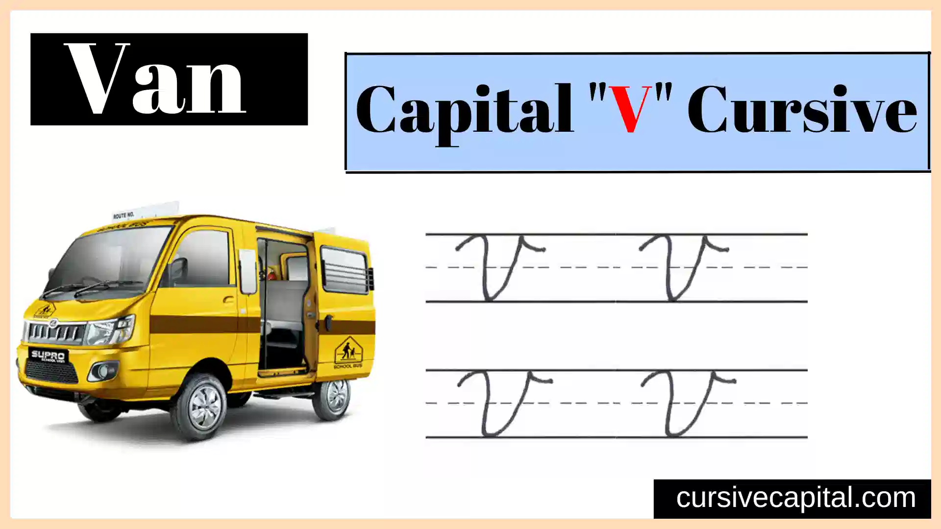 How Do You Make A Capital V In Cursive