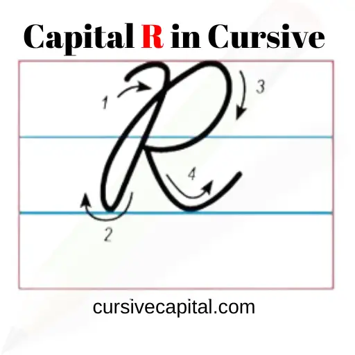 Basic Structure of Capital R in Cursive