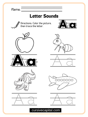 Cursive Alphabet A Worksheet