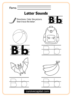 Cursive Alphabet B Worksheet