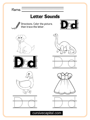 Cursive Alphabet D Worksheet