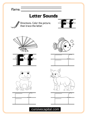 Cursive Alphabet F Worksheet