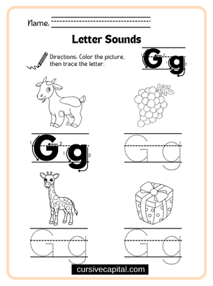 Cursive Alphabet G Worksheet