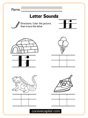 Cursive Alphabet I Worksheet