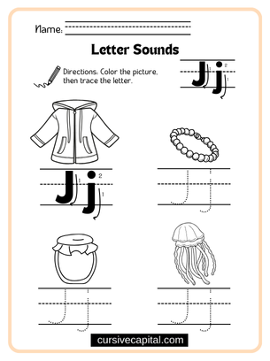 Cursive Alphabet J Worksheet