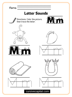 Cursive Alphabet M Worksheet