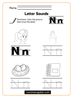 Cursive Alphabet N Worksheet