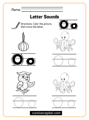 Cursive Alphabet O Worksheet