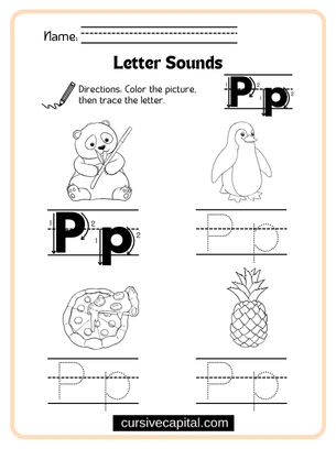 Cursive Alphabet P Worksheet