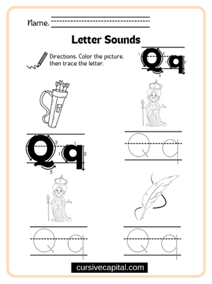 Cursive Alphabet Q Worksheet