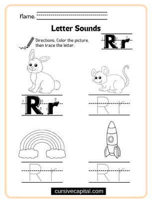 Cursive Alphabet R Worksheet