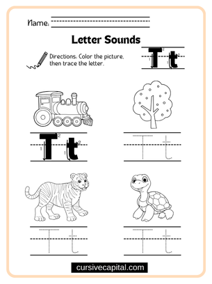 Cursive Alphabet T Worksheet