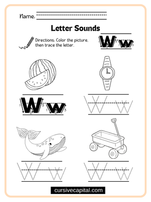 Cursive Alphabet W Worksheet