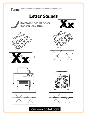 Cursive Alphabet X Worksheet