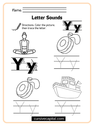 Cursive Alphabet Y Worksheet