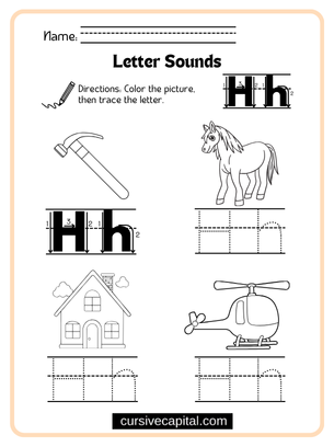 Cursive Alphabet h Worksheet